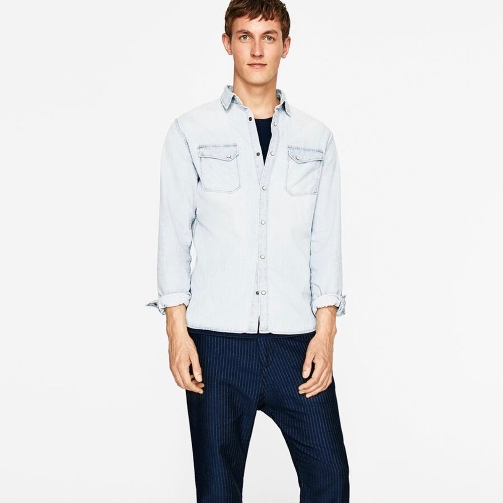 Zara Denim  Button Down Shirt